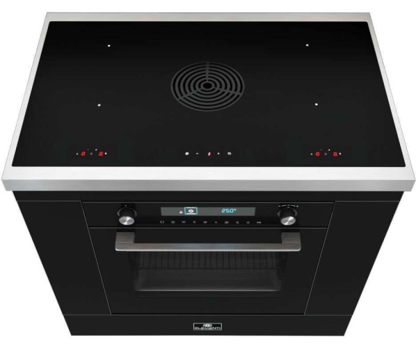 Elementi di Cucina IK9024-ZW-IX fornuis met afzuiging - hoogglans zwart