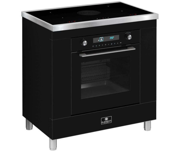 Elementi di Cucina IK9024-ZW-IX fornuis met afzuiging - hoogglans zwart