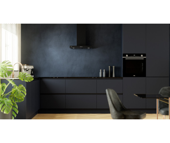 Etna AB260ZT strakke wand afzuigkap - zwart - 60 cm.