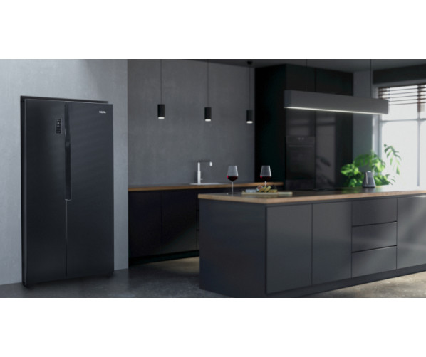 Etna AKV578ZWA side-by-side koelkast - blacksteel 