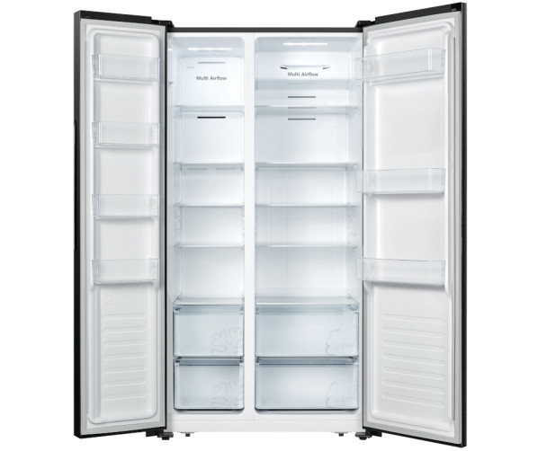 Etna AKV678ZWA blacksteel side-by-side koelkast - nofrost