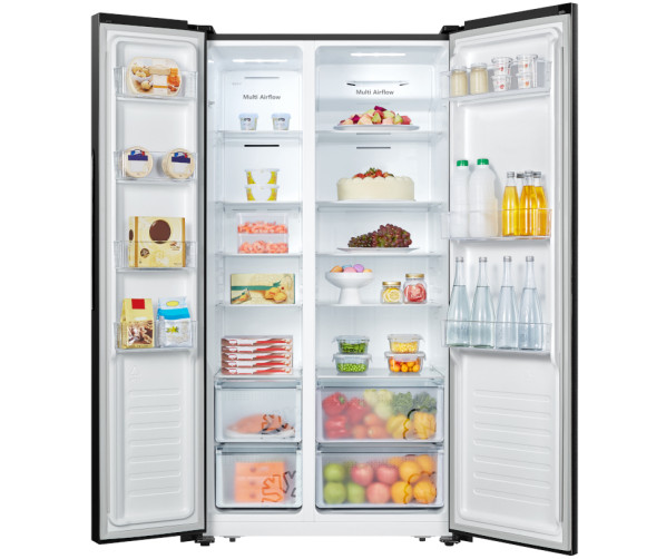 Etna AKV678ZWA blacksteel side-by-side koelkast - nofrost