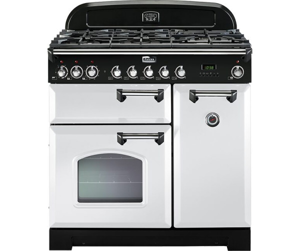 Falcon CLASSIC DELUXE 90 GAS WIT fornuis - 90 cm breed