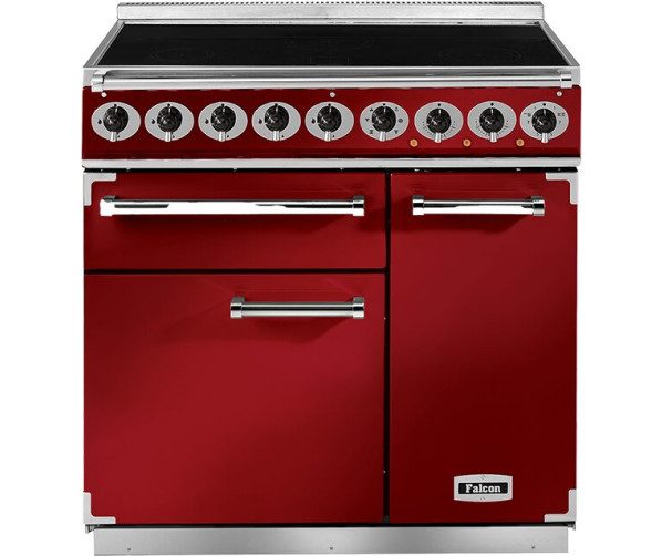 Falcon DELUXE 900 INDUCTIE CHERRY RED fornuis - 90 cm breed