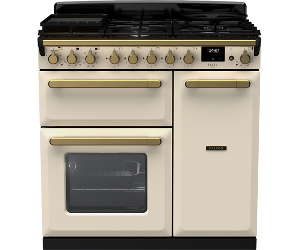 Falcon Estel Deluxe 90 fornuis in pale cream met klassieke uitstraling