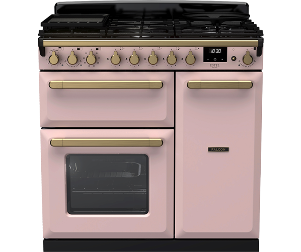 Zachtroze Falcon fornuis 90 cm met grill, ovens en 5 gasbranders