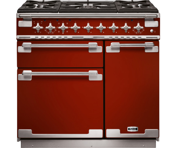 Falcon Elise 90 gas-elektro fornuis in Cherry Red