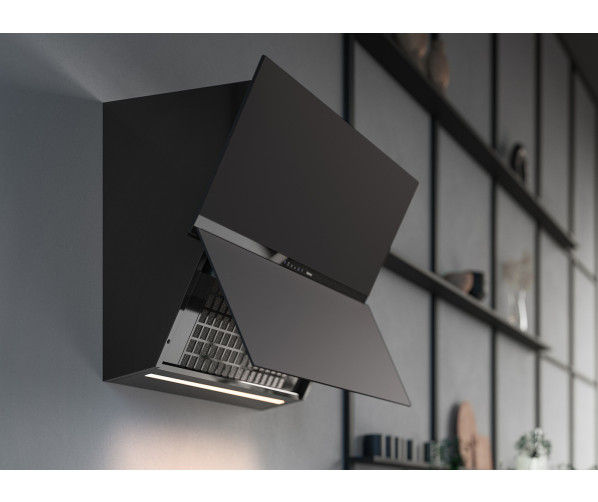 Falmec FUSION 85 zwarte wand afzuigkap - schuin design model
