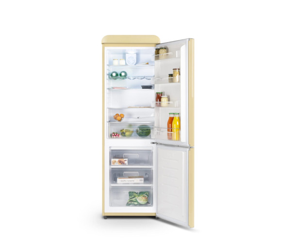 Schneider SCB300VCR retro jaren 50 koelkast - cream
