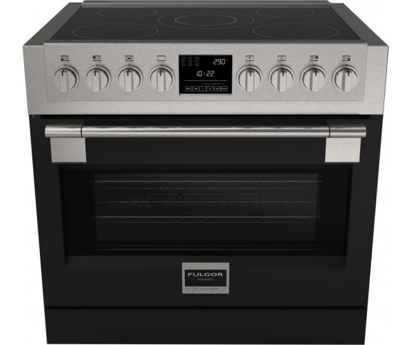 Fulgor Milano FSRC 3605 P MI ED 2F MBK inductie fornuis - zwart - 91,6 cm. breed