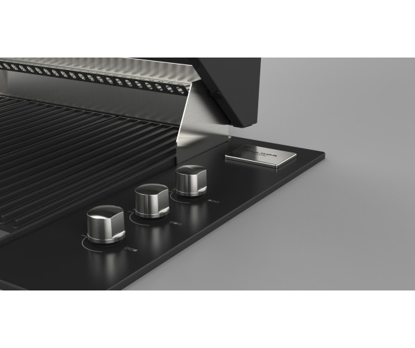 Fulgor milano FOBQ 803 G MBK inbouw gas barbecue - mat zwart