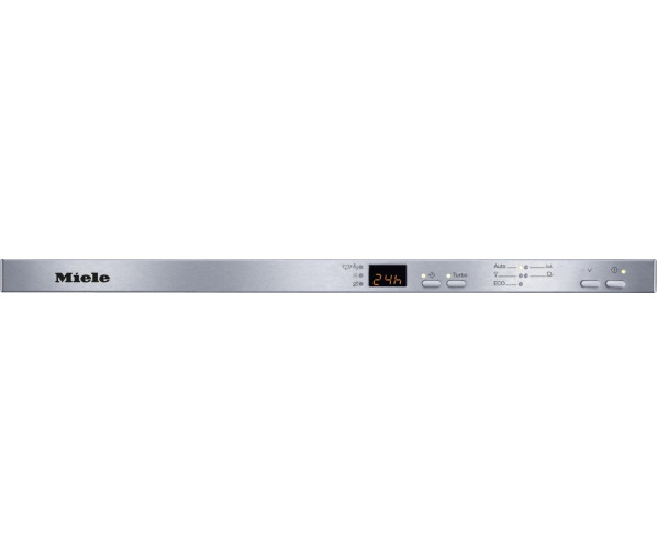 Het bedieningspaneel van de G4280SCVI inbouw vaatwasser van MIELE met het display voor uitgestelde starttijd en resttijd.