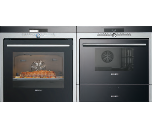 De HB86K575N van SIEMENS is desgewenst te combineren met bijbehorende stoomoven, combi stoomoven of koffiemachine