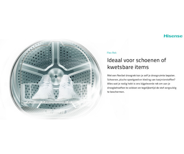 Hisense DH5S102BW warmtepomp droger