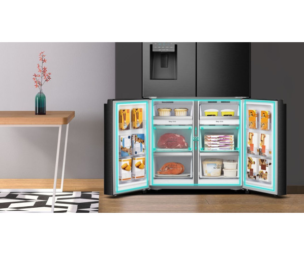 Hisense RQ760N4AFF side-by-side koelkast - 4-deurs - blacksteel-look