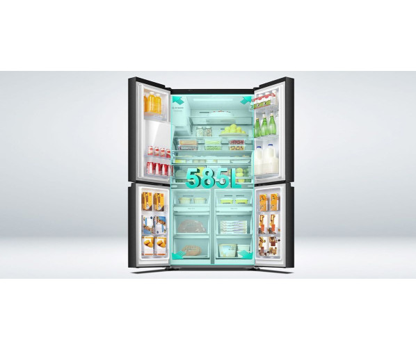 Hisense RQ760N4AFF side-by-side koelkast - 4-deurs - blacksteel-look