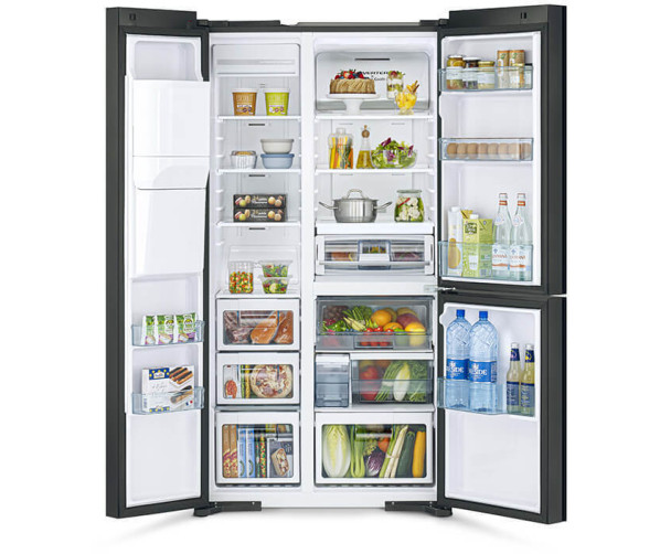 Hitachi R-MX700GVRU0 side-by-side koelkast - zwart glas
