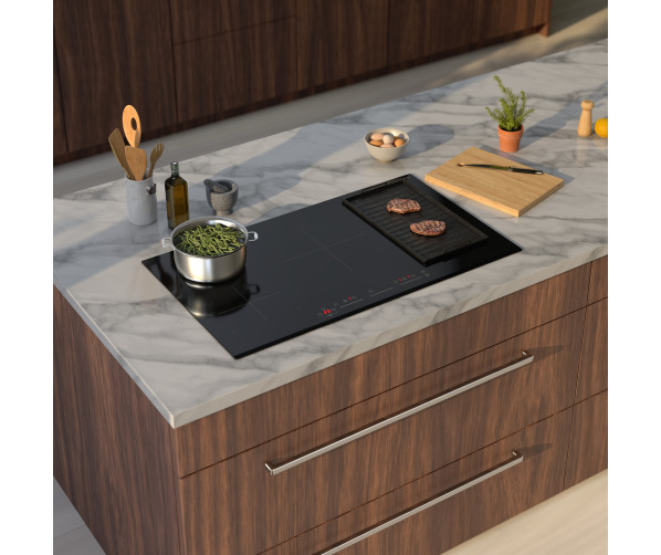 Inventum IKI9035 inbouw inductie kookplaat met bridge functie - 90 cm. breed