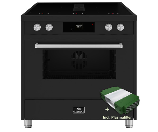 Elementi di Cucina IM9034-MZ-S inductie fornuis met afzuiging - mat zwart