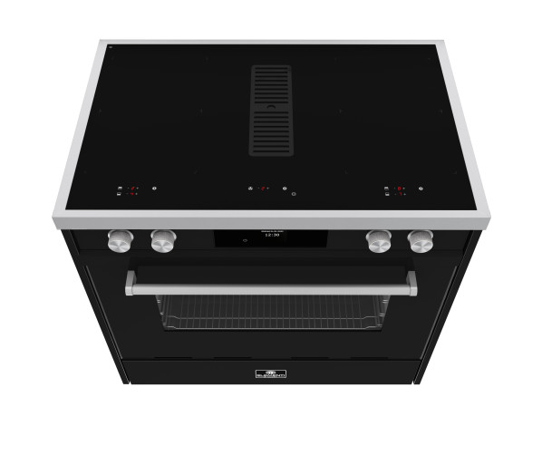 Elementi di Cucina IM9034-MZ-IX-S inductie fornuis met afzuiging - mat zwart