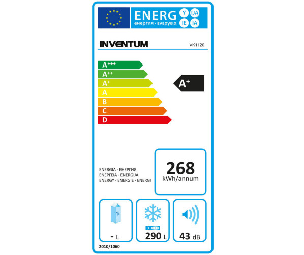 De VK1120 beschikt over een zuinig energieklasse A+ label