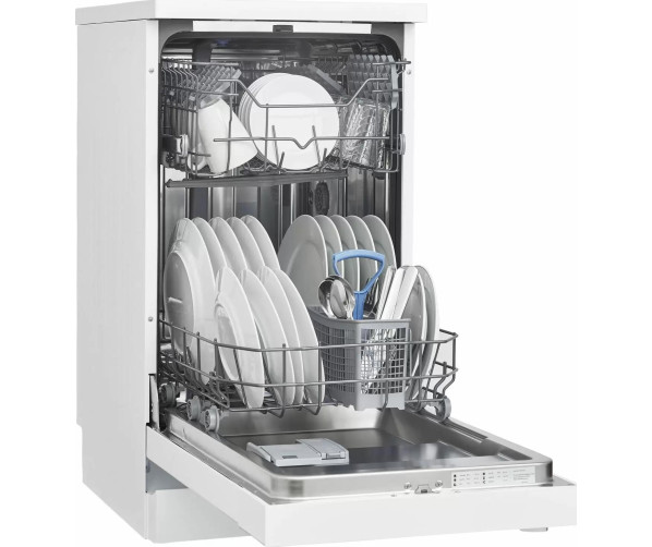 Het interieur van de Inventum VVW4523AW vaatwasser
