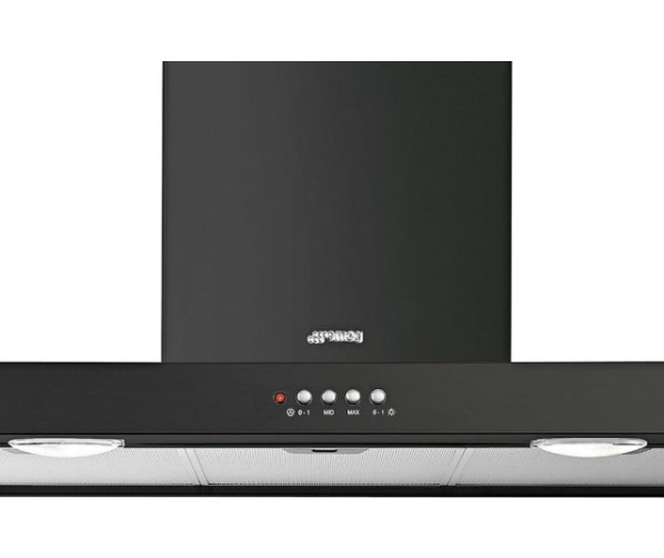 De Smeg KSE90A3 heeft 3 verschillende standen. De grijze knoppen i.c.m. het antraciet geeft deze afzuigkap een chique design