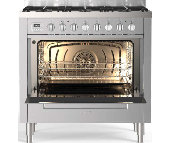 Robuust RVS ILVE fornuis met 9 multifunctionele ovenfuncties en energieklasse A