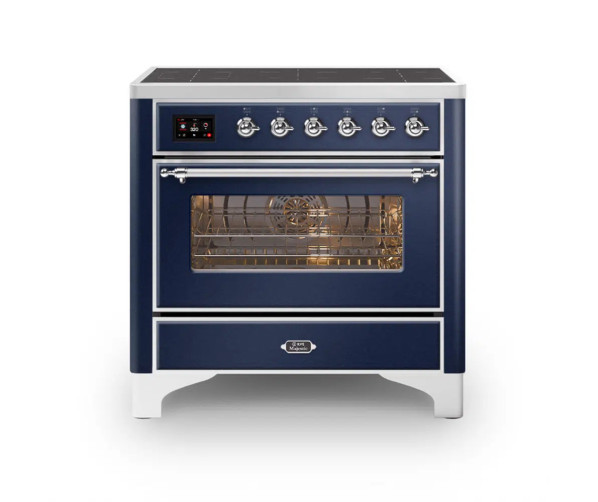 Ilve MI09NE3/MB fornuis inductie blauw - 90 cm. breed