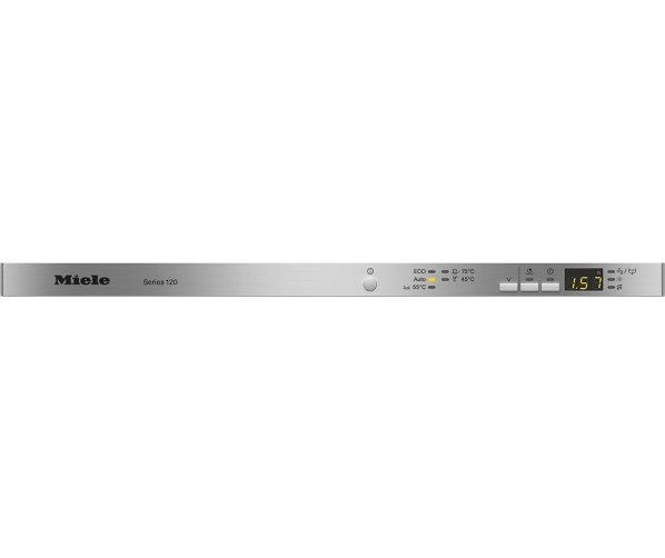 Het bedieningspaneel van de Miele G4982 SCVi bevindt zich op de bovenrand van de deur