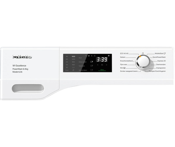 Foto van het bedieningspaneel van de Miele WEF375WPS wasmachine