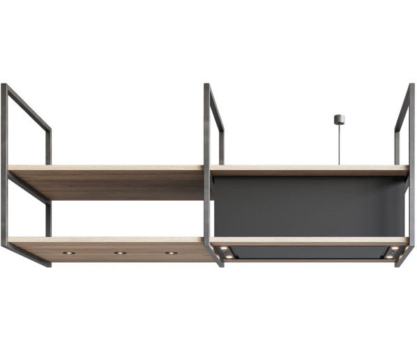 Novy 15004 eiland  afzuigkap - Pureline Frame 120 cm Zwart