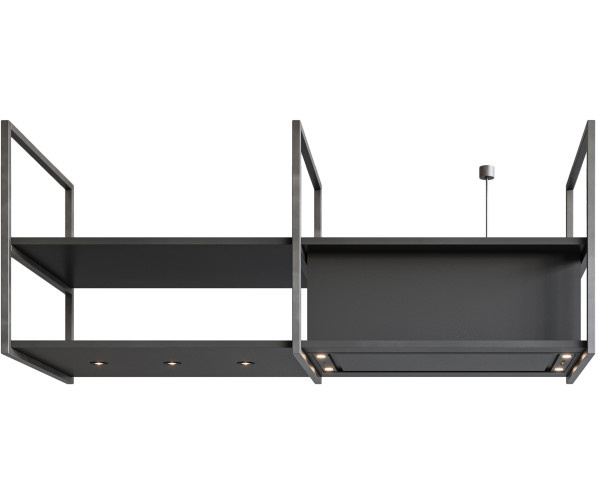 Novy 15004 eiland  afzuigkap - Pureline Frame 120 cm Zwart