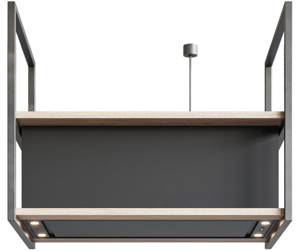 Novy 15007 eiland afzuigkap - Pureline Frame 90 cm Zwart