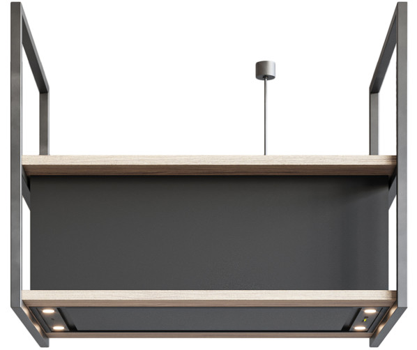 Novy 15008 eiland afzuigkap - Pureline Frame 120 cm Zwart