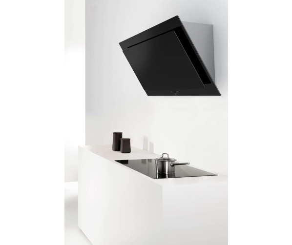 Novy 7836 afzuigkap wand - recirculatie - Vision - zwart glas