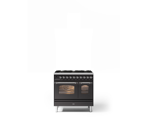 Ilve PD096NE3/MG fornuis mat grafiet - 90 cm. breed