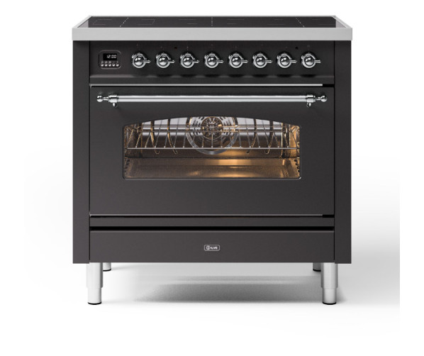 ILVE PI096NE3/MG inductie fornuis - 90 cm. - mat grafiet