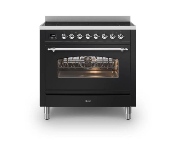 Ilve PI09NE3/BK fornuis inductie zwart - 90 cm. breed