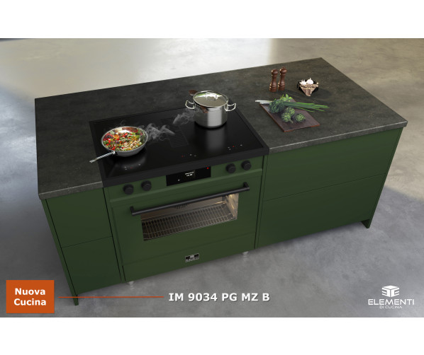 Elementi di Cucina fornuis met afzuiging en softclose ovendeur in pine green