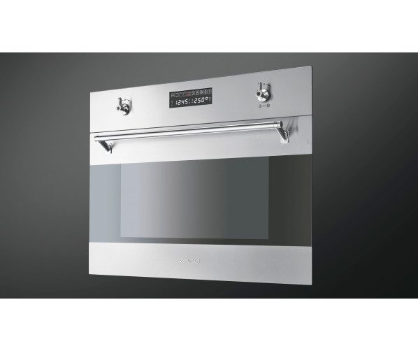 De Smeg S45MFX2 is een multifunctionele oven met een digitaal LCD display
