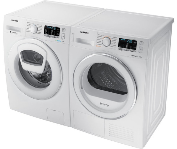 Fraai is de combinatie van de Samsung DV70M5020IW met de bijpassende wasmachine
