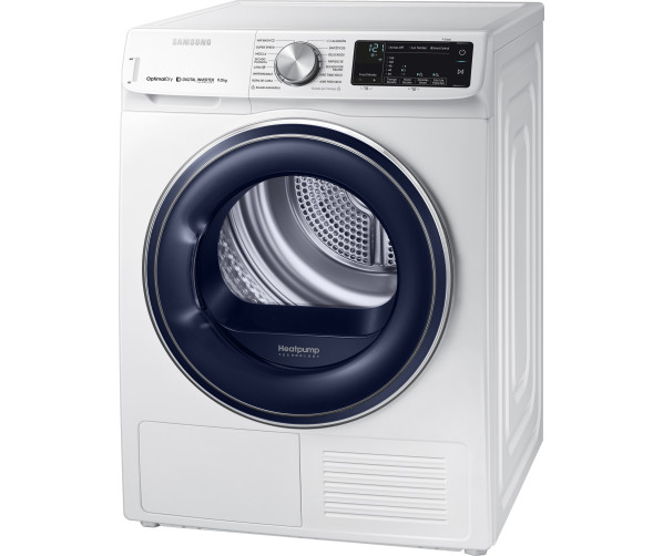 De Samsung DV90N62632W heeft een overzichtelijk eenknops bediening ondersteunt met een LCD display.
