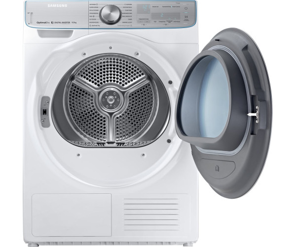 De Samsung DV90N8289AW droger warmtepomp inbouw heeft een grote vulopening