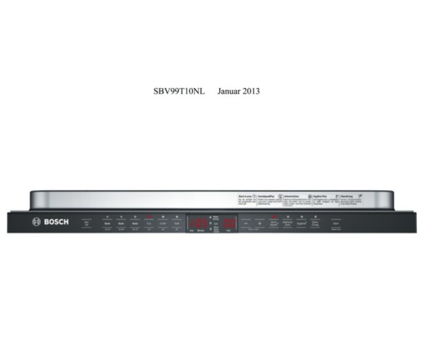 Bedieningspaneel van de BOSCH inbouw vaatwasser SBV99T10NL