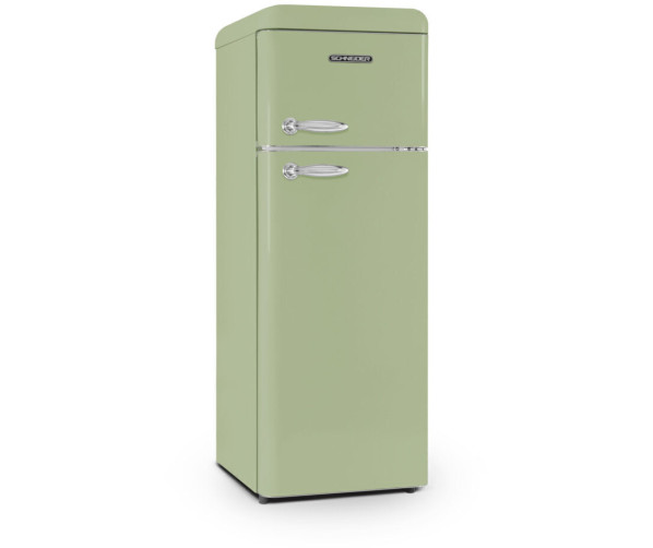 Schneider SCDD208VVA retro jaren 50 koelkast - groen