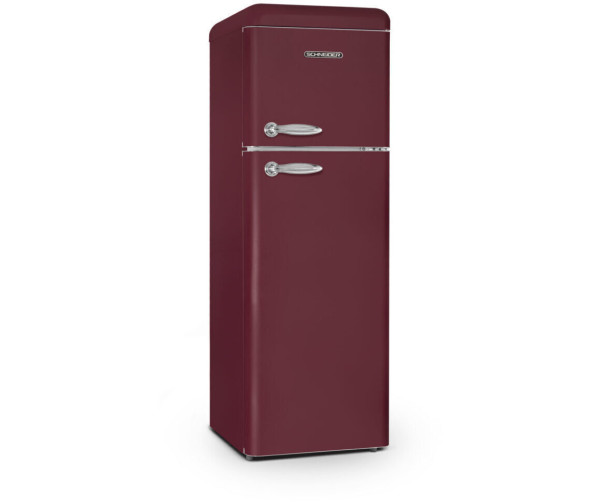 Schneider SCDD309VWR retro jaren 50 koelkast - donker rood