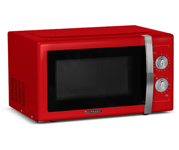 Schneider SMW23VMR retro jaren 50 magnetron - met grill - rood