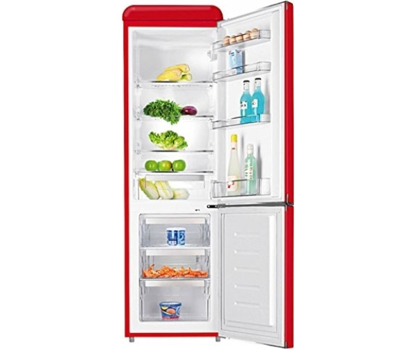 Het interieur van de Schneider SL250FR CB A++ rood koelkast