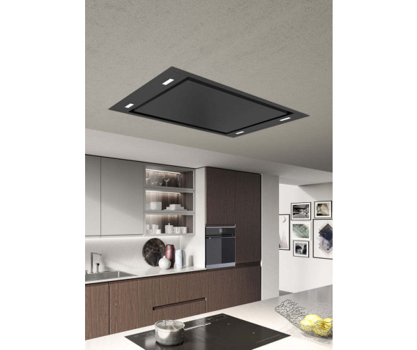 Senza Nome Vento 90 B inbouw plafond afzuigkap - zwart - 90 cm.